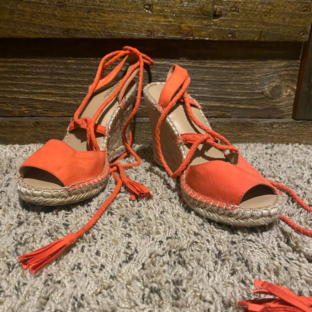 Merona lace up wedges!